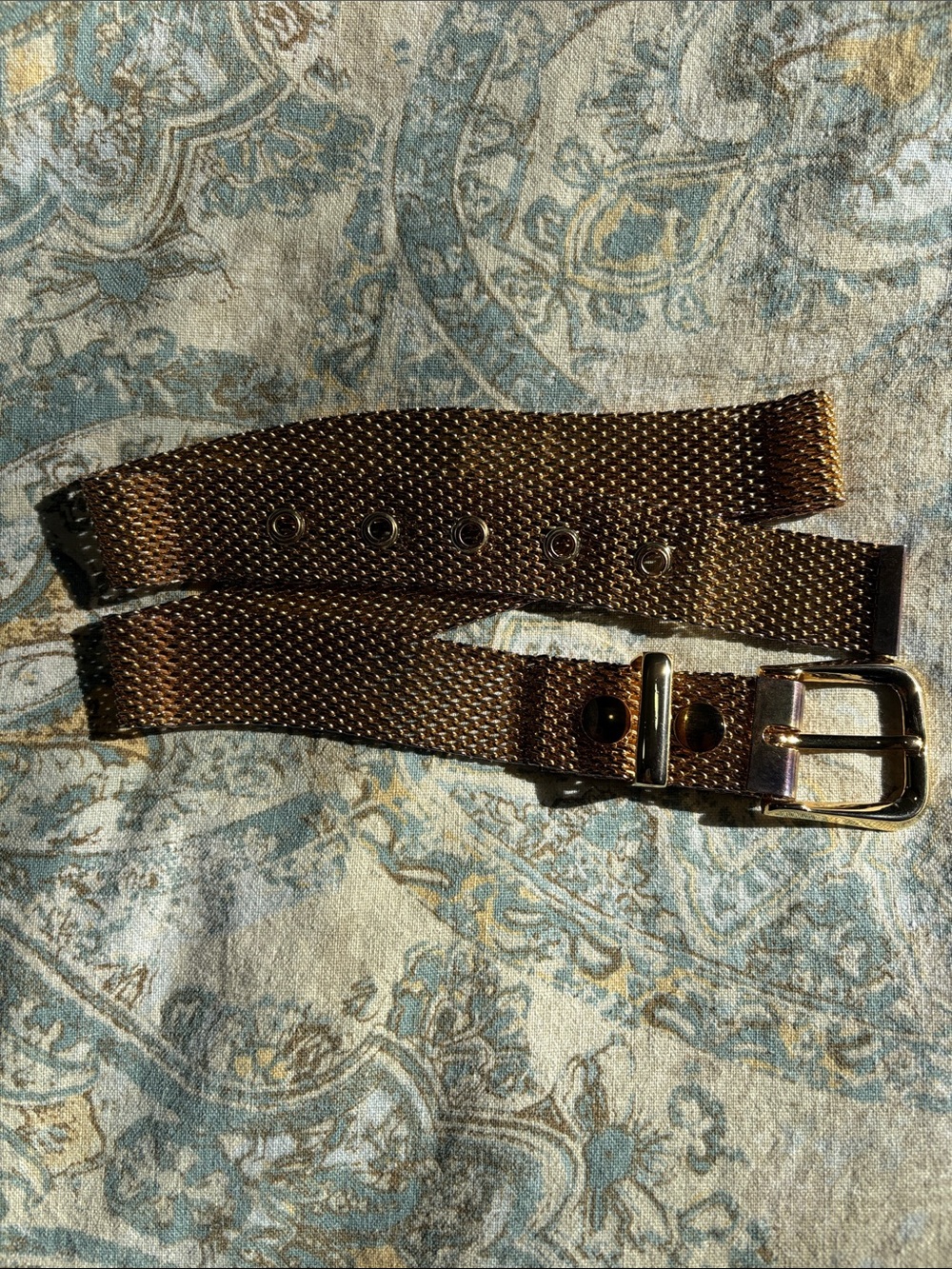 Vintage Shiny Gold Tone Metal Mesh Belt Retro Liquid Gold Statement Cinch Belt - Picture 7 of 13